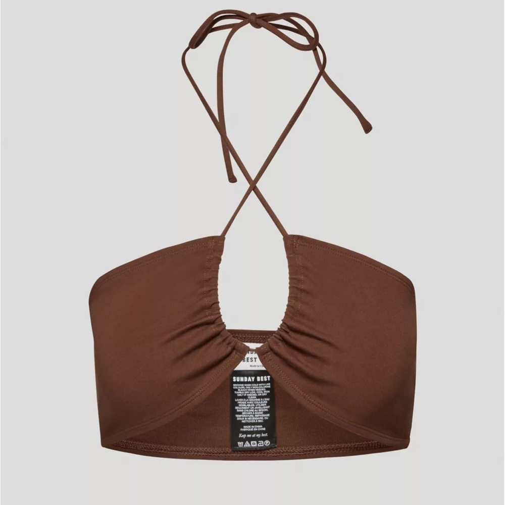 Aritzia Brown Halter Bandeau